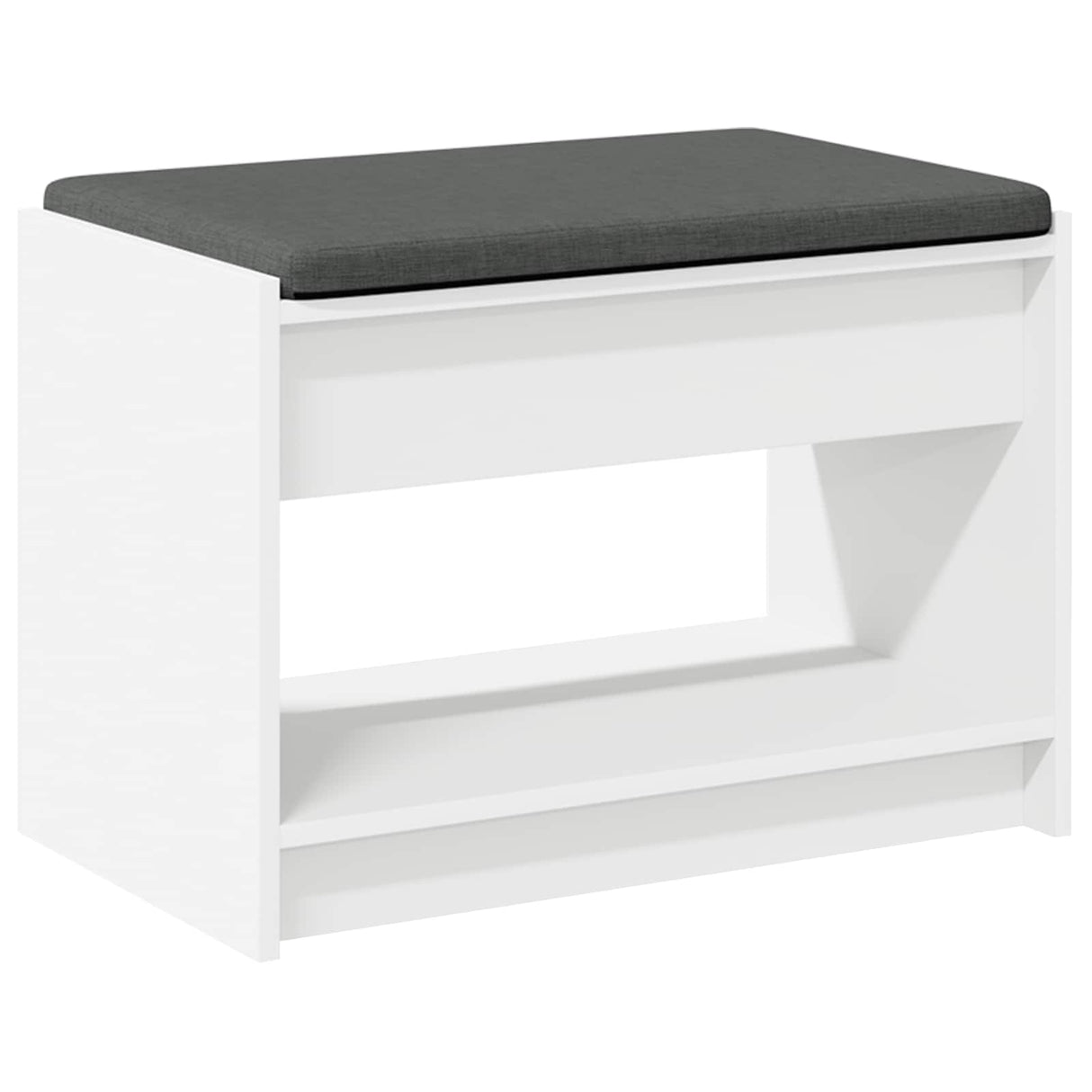 vidaXL Hallenbank Wit 63 x 38 x 45 cm Geengineerd Hout en Stof