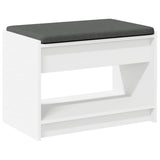 vidaXL Hallenbank Wit 63 x 38 x 45 cm Geengineerd Hout en Stof