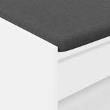 vidaXL Hallenbank Wit 63 x 38 x 45 cm Geengineerd Hout en Stof