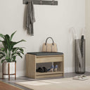 vidaXL Hallenbank Wit 63 x 38 x 45 cm Geengineerd Hout en Stof