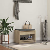 vidaXL Hallenbank Wit 63 x 38 x 45 cm Geengineerd Hout en Stof
