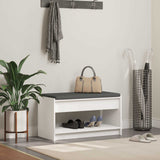 vidaXL Hallenbank Wit 63 x 38 x 45 cm Geengineerd Hout en Stof