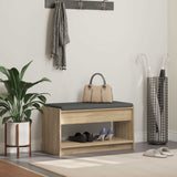 vidaXL Hallenbank Wit 63 x 38 x 45 cm Geengineerd Hout en Stof