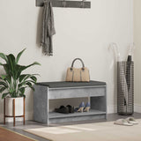 vidaXL Hallenbank Wit 63 x 38 x 45 cm Geengineerd Hout en Stof