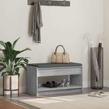 vidaXL Hallenbank Wit 63 x 38 x 45 cm Geengineerd Hout en Stof