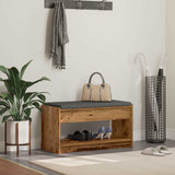 vidaXL Hallenbank Wit 63 x 38 x 45 cm Geengineerd Hout en Stof