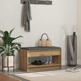 vidaXL Hallenbank Wit 63 x 38 x 45 cm Geengineerd Hout en Stof