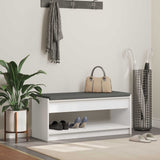 vidaXL Hallenbank Wit 63 x 38 x 45 cm Geengineerd Hout en Stof
