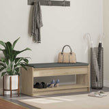 vidaXL Hallenbank Wit 63 x 38 x 45 cm Geengineerd Hout en Stof