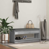 vidaXL Hallenbank Wit 63 x 38 x 45 cm Geengineerd Hout en Stof