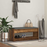vidaXL Hallenbank Wit 63 x 38 x 45 cm Geengineerd Hout en Stof