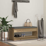 vidaXL Hallenbank Wit 63 x 38 x 45 cm Geengineerd Hout en Stof