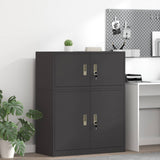 vidaXL Opbergkast Zwart 90 x 40 x 140 cm Staal