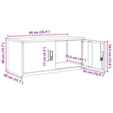 vidaXL Opbergkast Zwart 90 x 40 x 140 cm Staal
