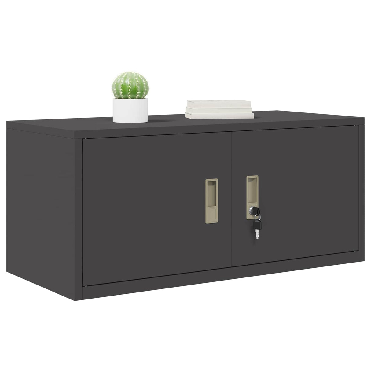 vidaXL Opbergkast Zwart 90 x 40 x 140 cm Staal