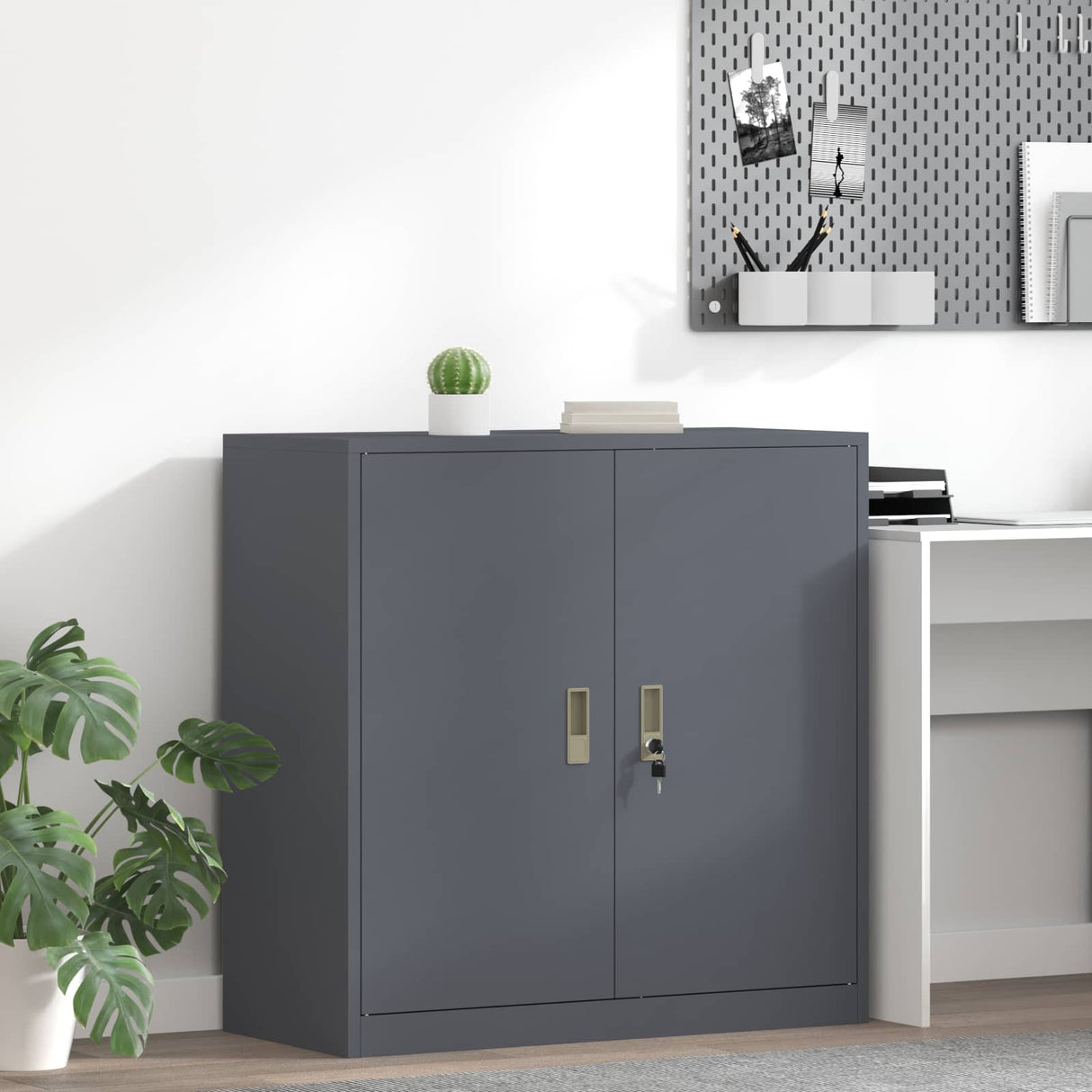 vidaXL Opbergkast Zwart 90 x 40 x 140 cm Staal