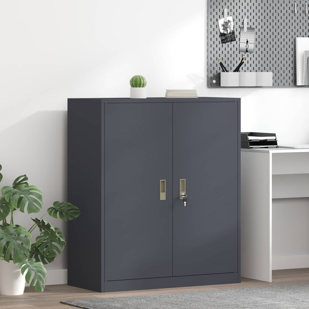 vidaXL Opbergkast Zwart 90 x 40 x 140 cm Staal