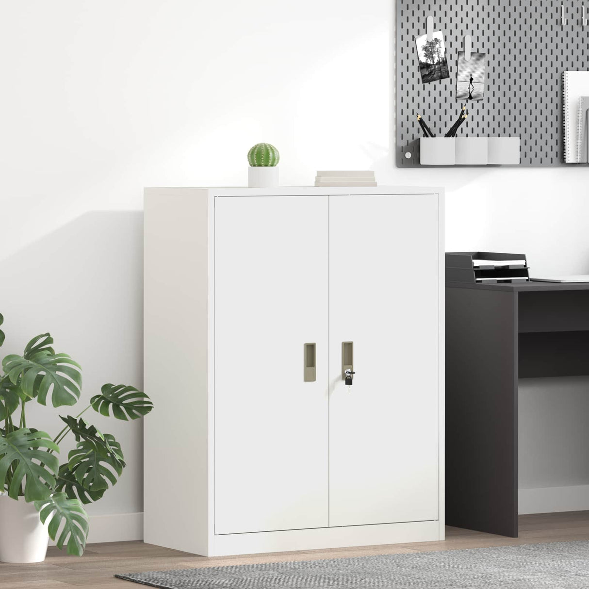 vidaXL Opbergkast Zwart 90 x 40 x 140 cm Staal