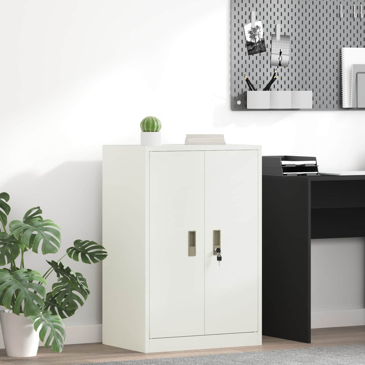vidaXL Opbergkast Zwart 90 x 40 x 140 cm Staal