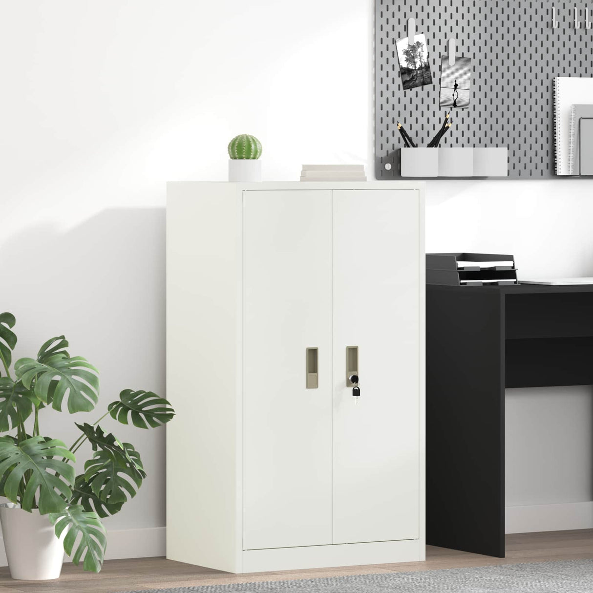vidaXL Opbergkast Zwart 90 x 40 x 140 cm Staal