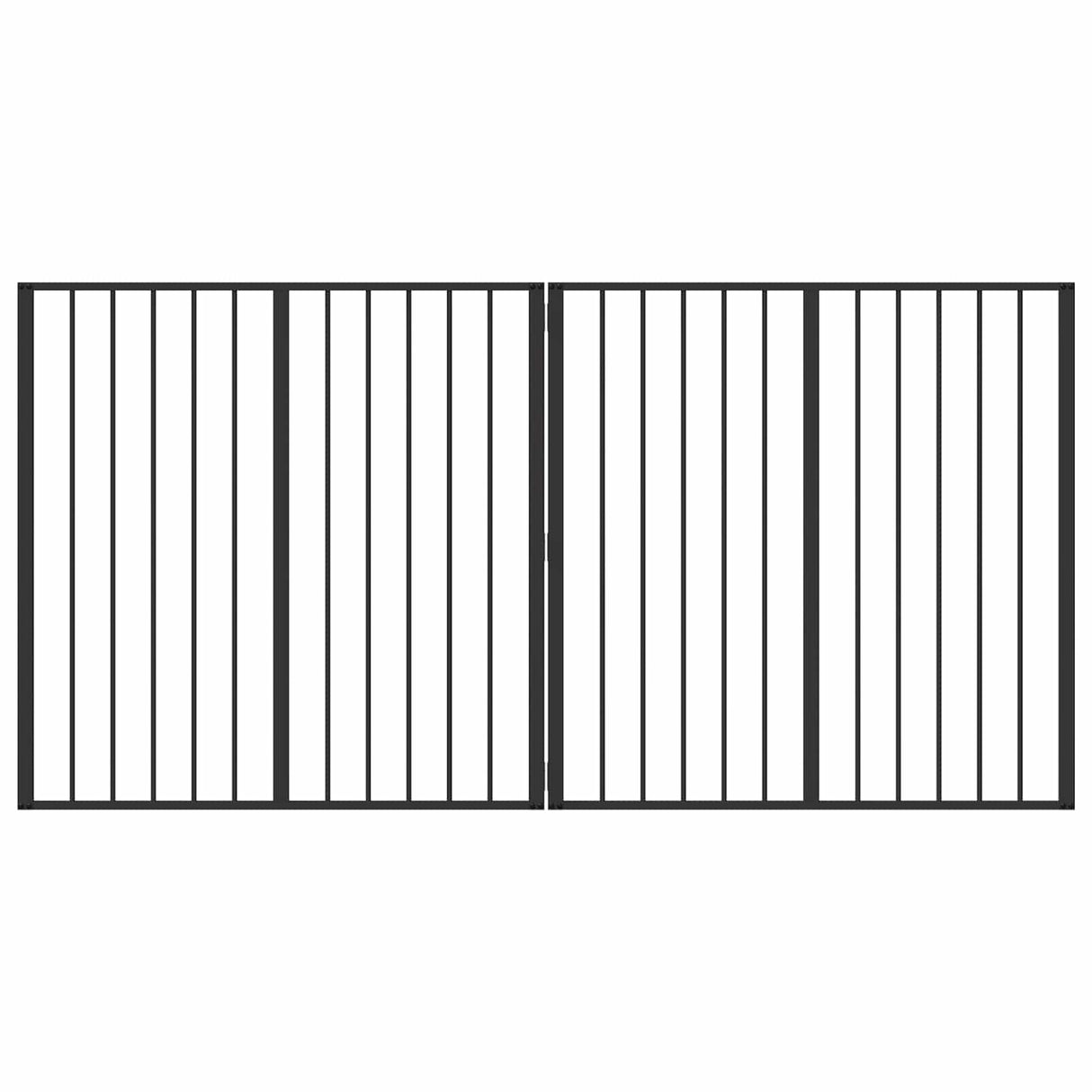 vidaXL Hondendeur 2 Panels Zwart 100 x 100 cm Gegevens staal