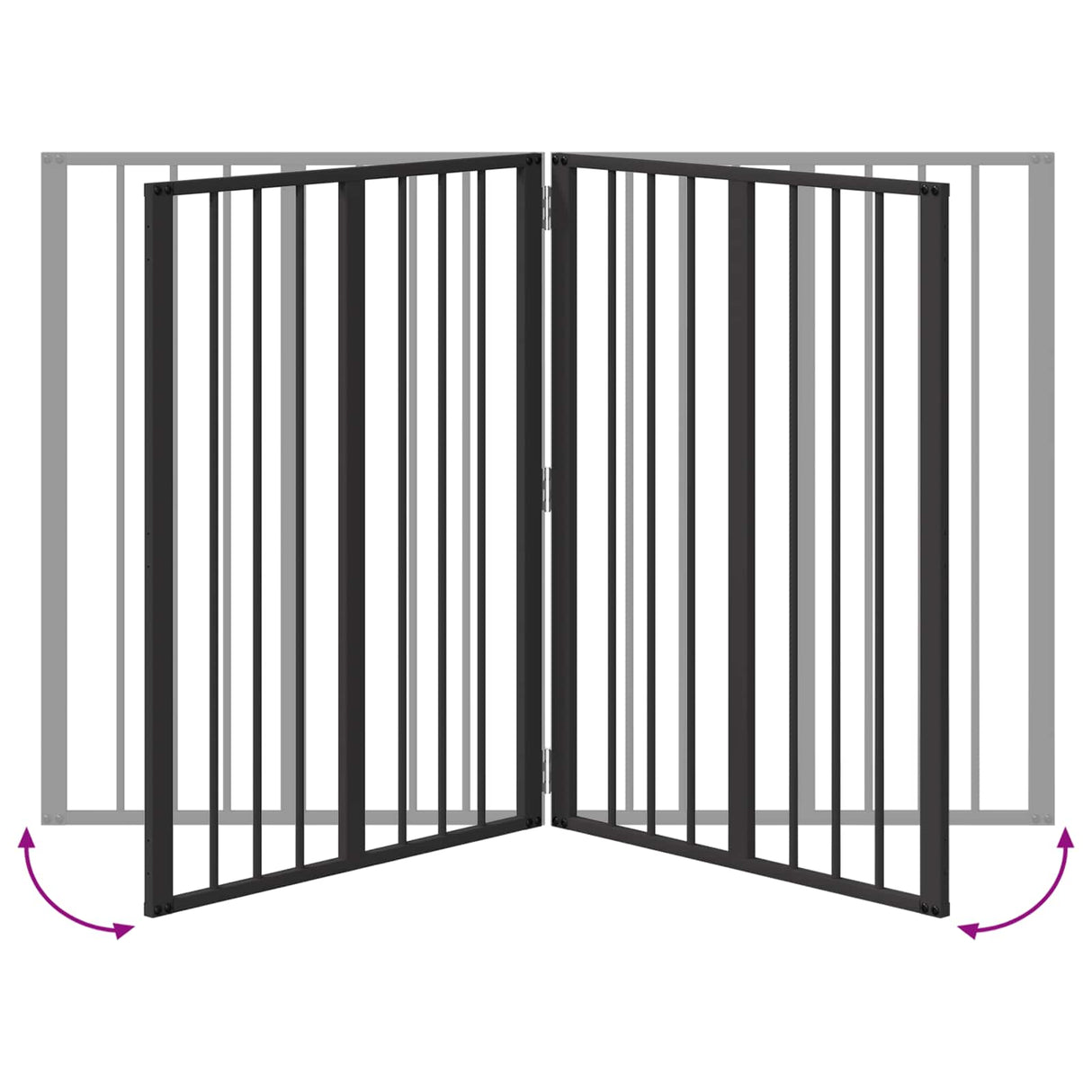 vidaXL Hondendeur 2 Panels Zwart 100 x 100 cm Gegevens staal