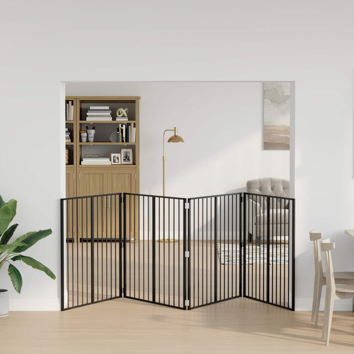 vidaXL Hondendeur 2 Panels Zwart 100 x 100 cm Gegevens staal