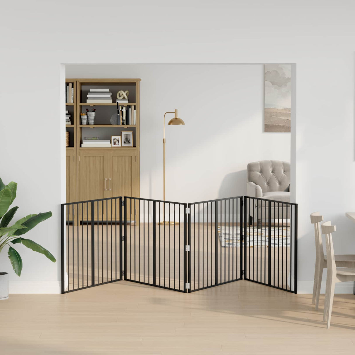 vidaXL Hondendeur 2 Panels Zwart 100 x 100 cm Gegevens staal