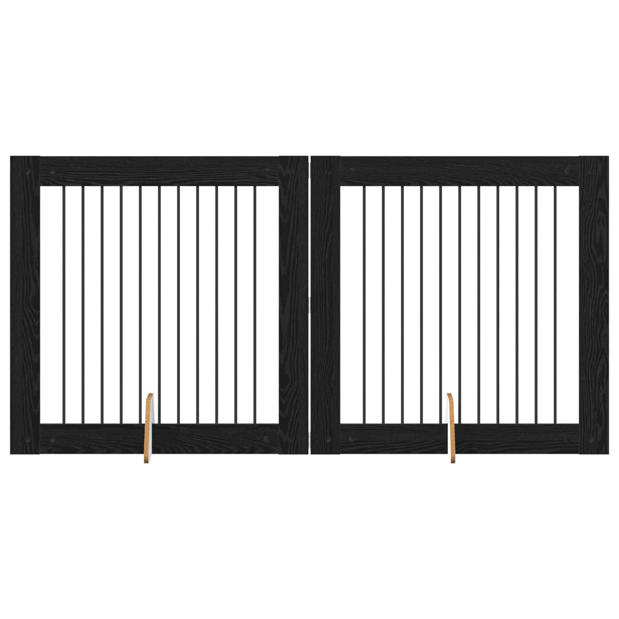 vidaXL Opvouwbaar hondenhekje met standaards 2 pcs Zwart eiken