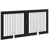 vidaXL Opvouwbaar hondenhekje met standaards 2 pcs Zwart eiken