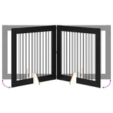 vidaXL Opvouwbaar hondenhekje met standaards 2 pcs Zwart eiken
