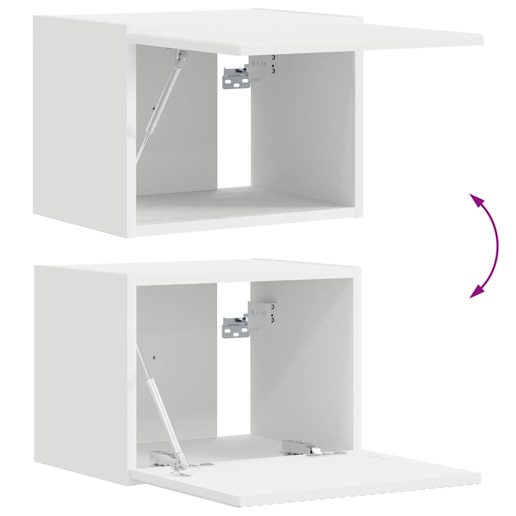 vidaXL TV Wandkast Wandgemonteerd Wit 39 x 31 x 29,5 cm Bewerkt hout