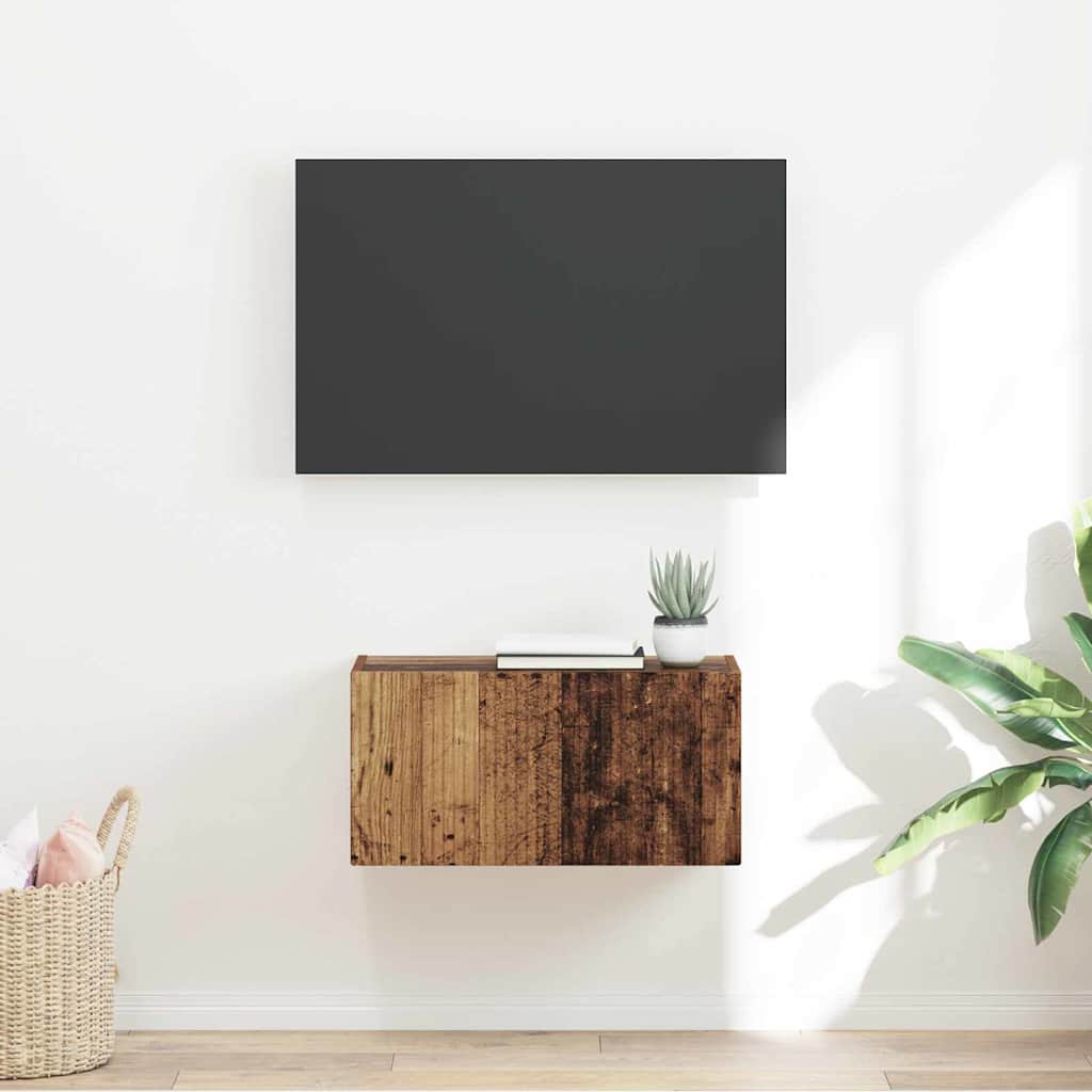 vidaXL TV Wandkast Wandgemonteerd Wit 39 x 31 x 29,5 cm Bewerkt hout