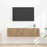 vidaXL TV Wandkast Wandgemonteerd Wit 39 x 31 x 29,5 cm Bewerkt hout