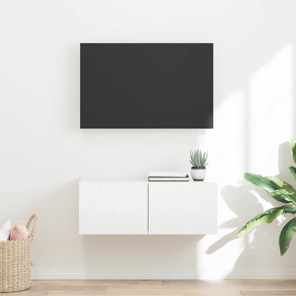 vidaXL TV Wandkast Wandgemonteerd Wit 39 x 31 x 29,5 cm Bewerkt hout