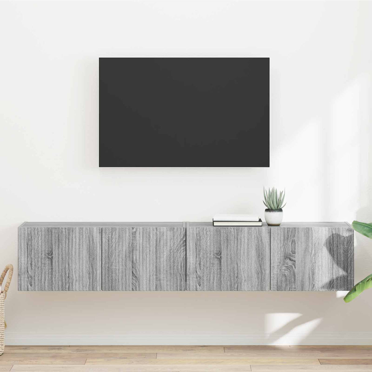 vidaXL TV Wandkast Wandgemonteerd Wit 39 x 31 x 29,5 cm Bewerkt hout