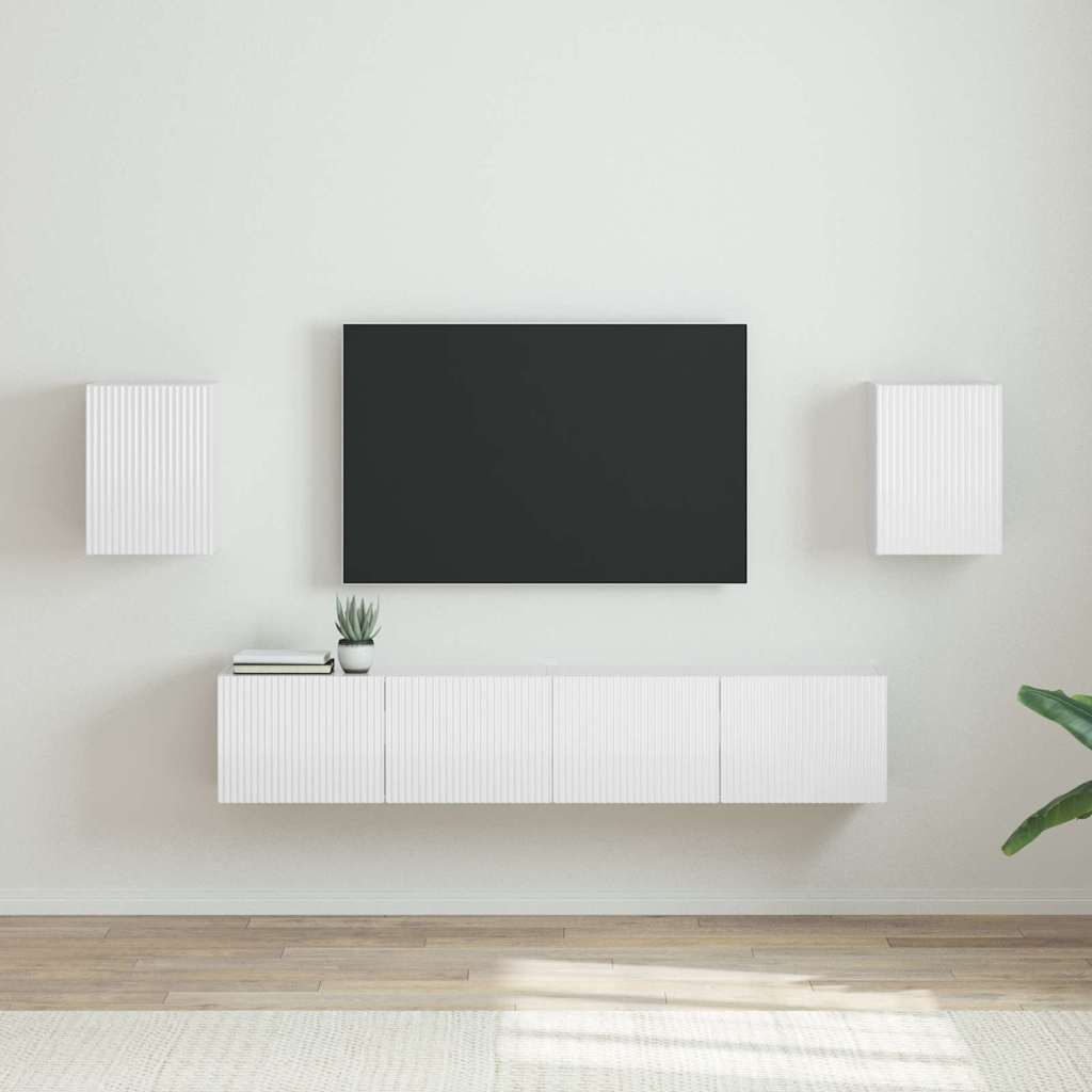 vidaXL TV Wandkast Wandgemonteerd Wit 30 x 31 x 40 cm Bewerkt hout