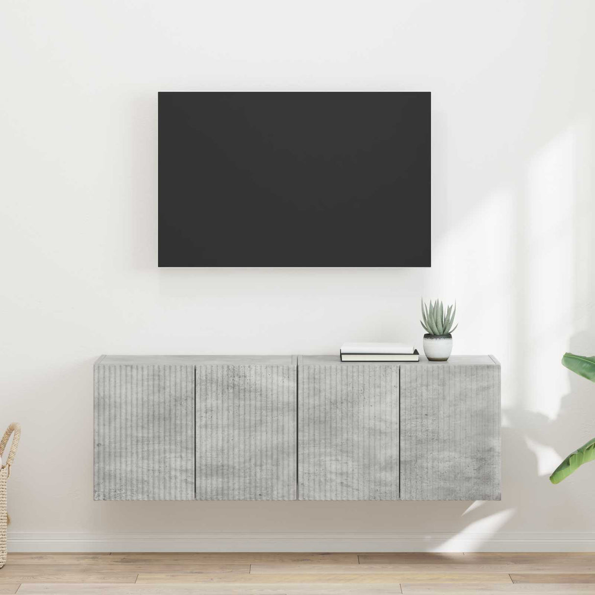 vidaXL TV Wall Cabinet Wall-Mounted White 59.5x31x40 cm Engineered Wood