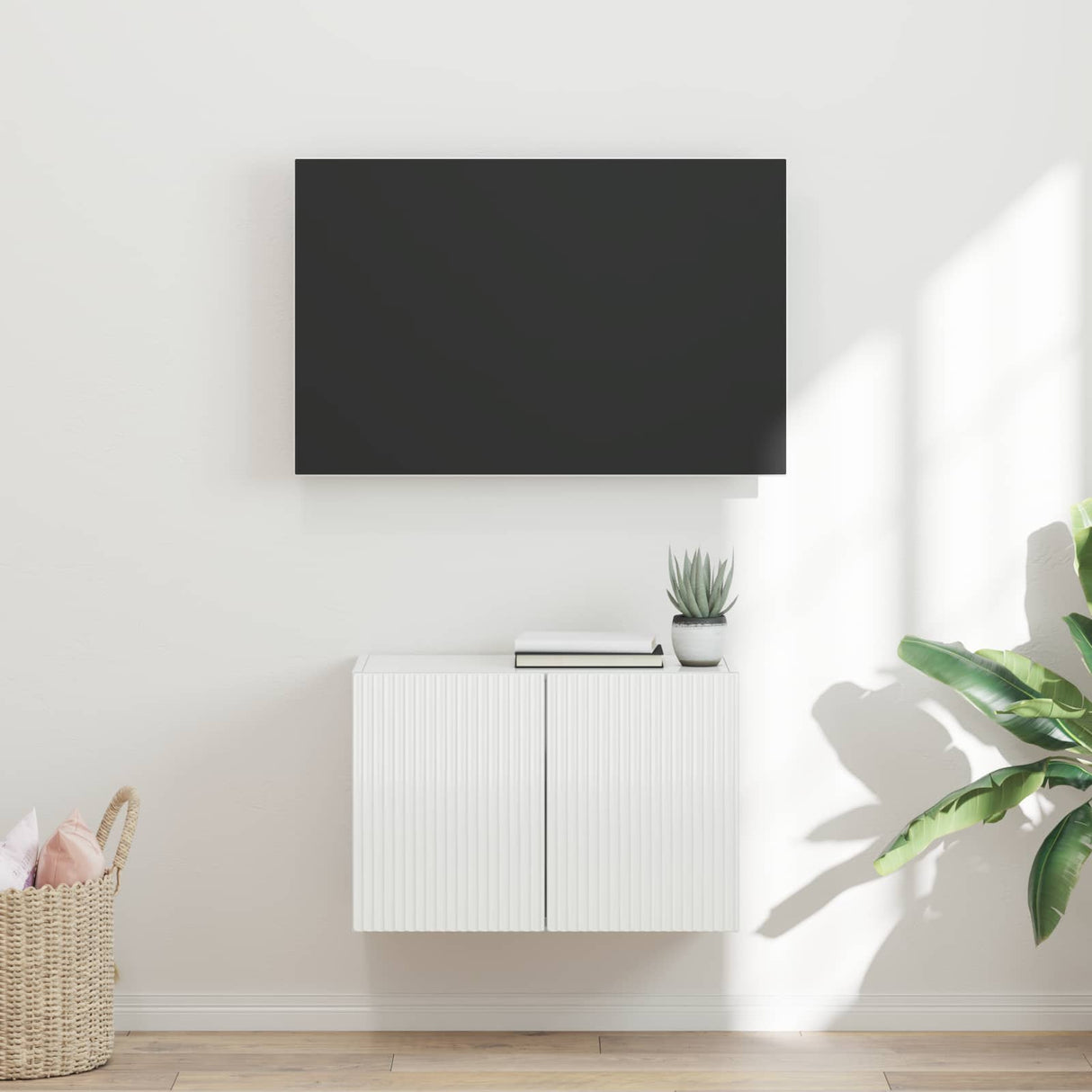vidaXL TV Wall Cabinet Wall-Mounted White 59.5x31x40 cm Engineered Wood