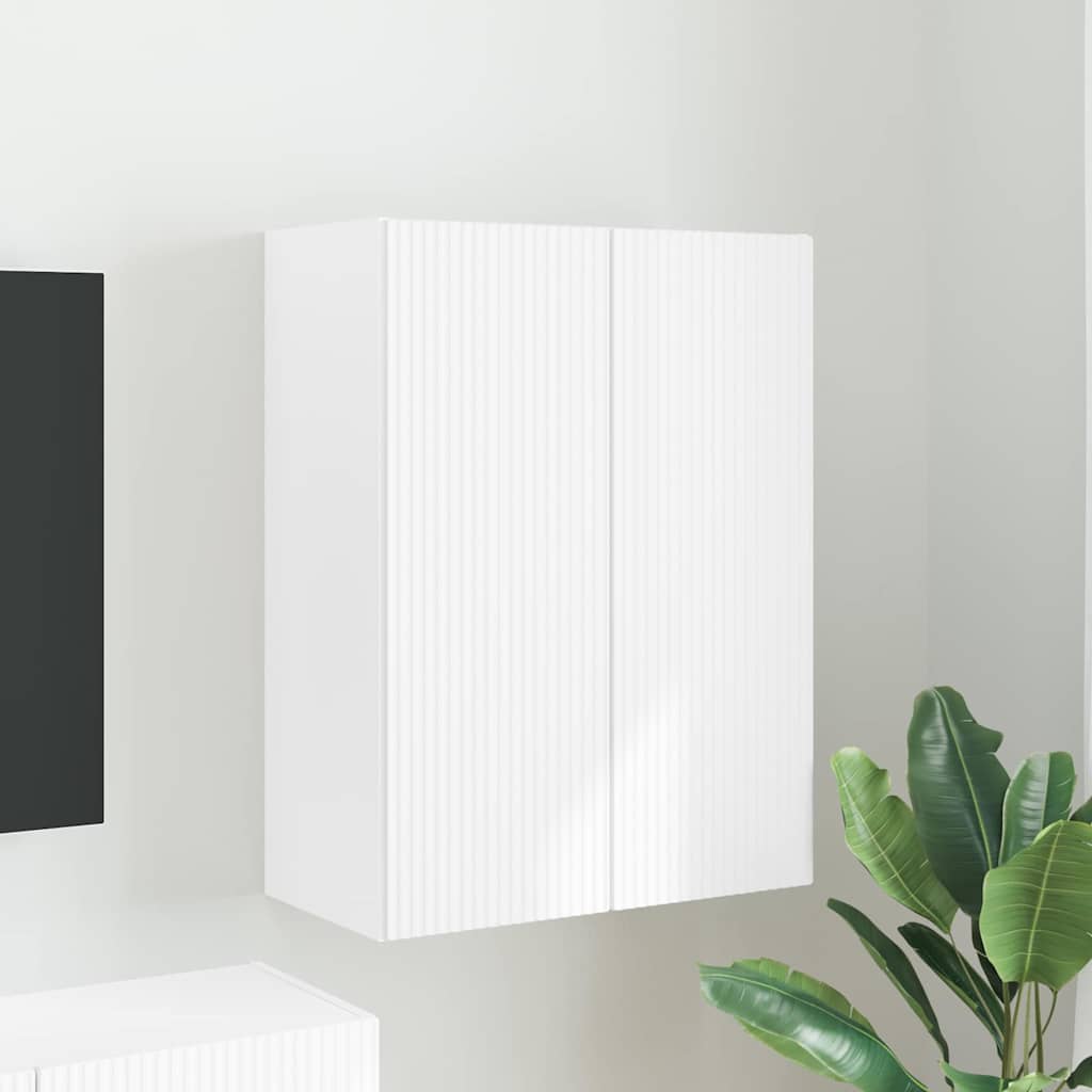 vidaXL TV Wall Cabinet Wall-Mounted White 59.5x31x40 cm Engineered Wood