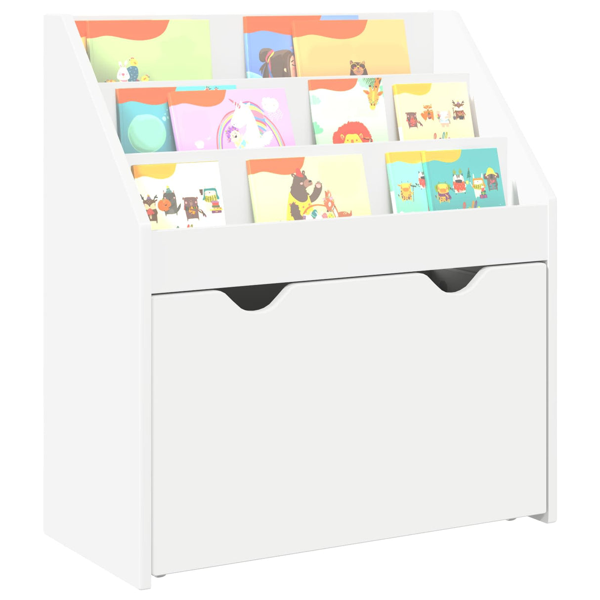 vidaXL Kinderboekenplank met lade Wit 60 x 29,5 x 69 cm Bewerkt hout