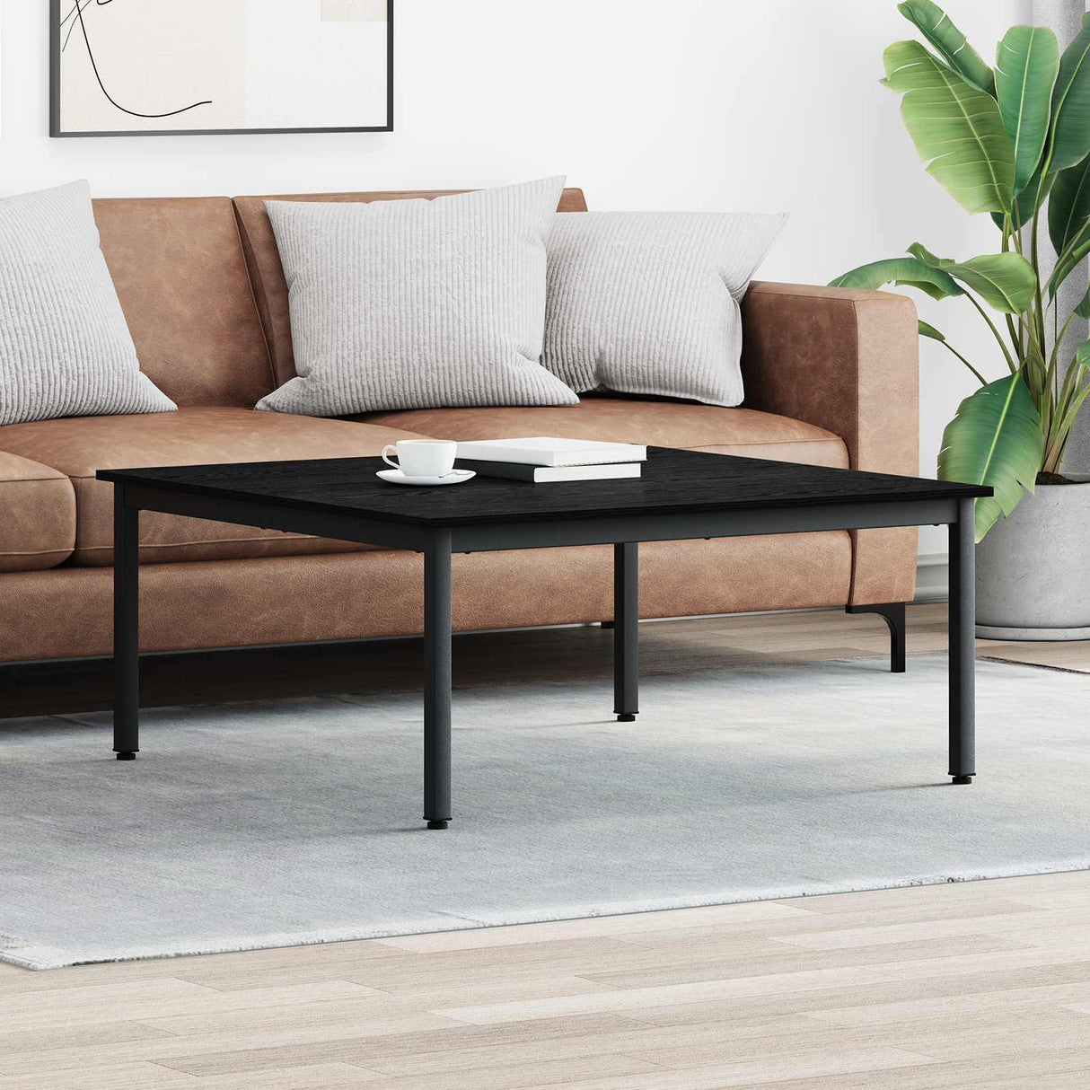 vidaXL Salontafel Zwart Eiken 40 x 40 x 36 cm Bewerkt hout