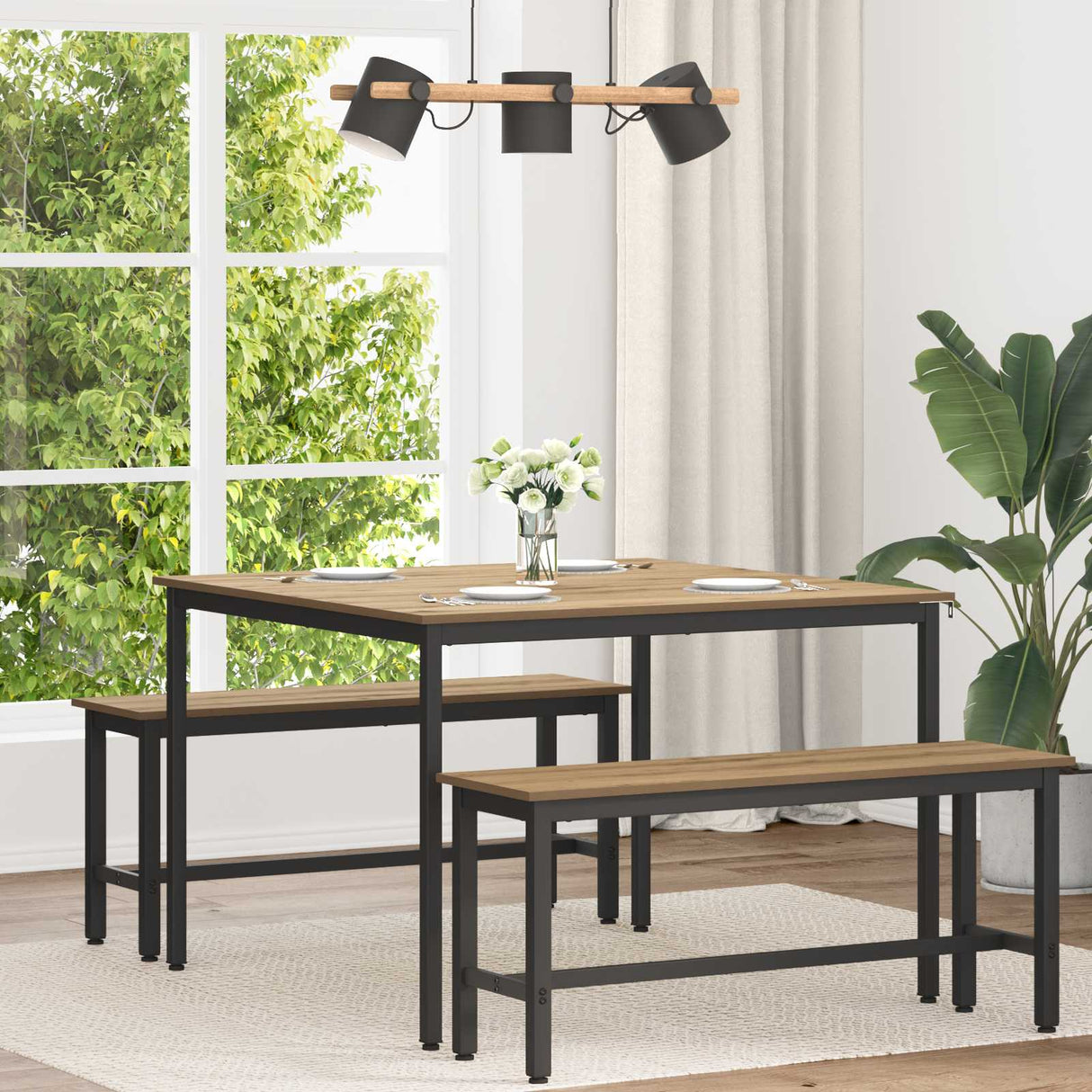 vidaXL Eettafels Bewerkt hout