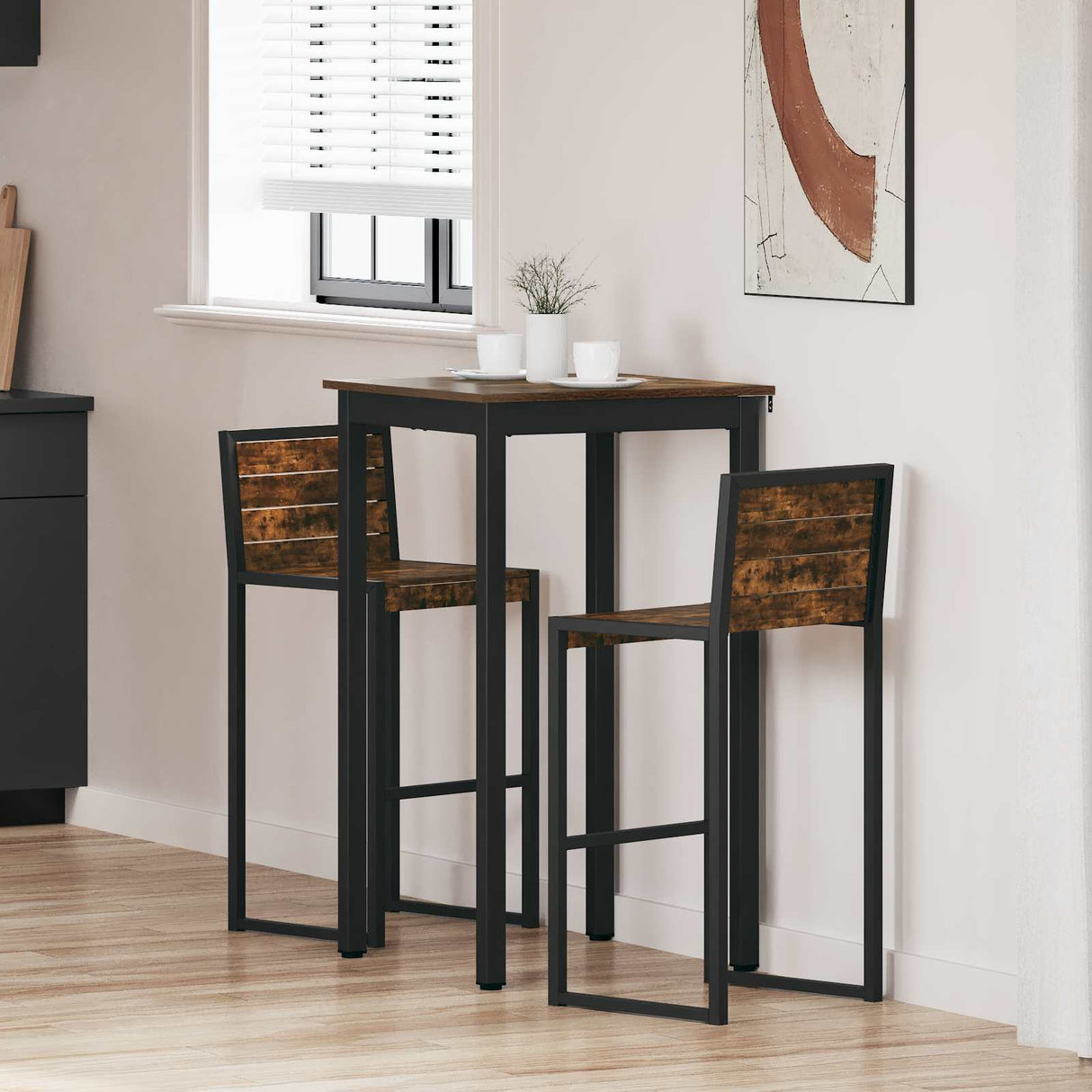 vidaXL Staande Bartafel Bewerkt hout