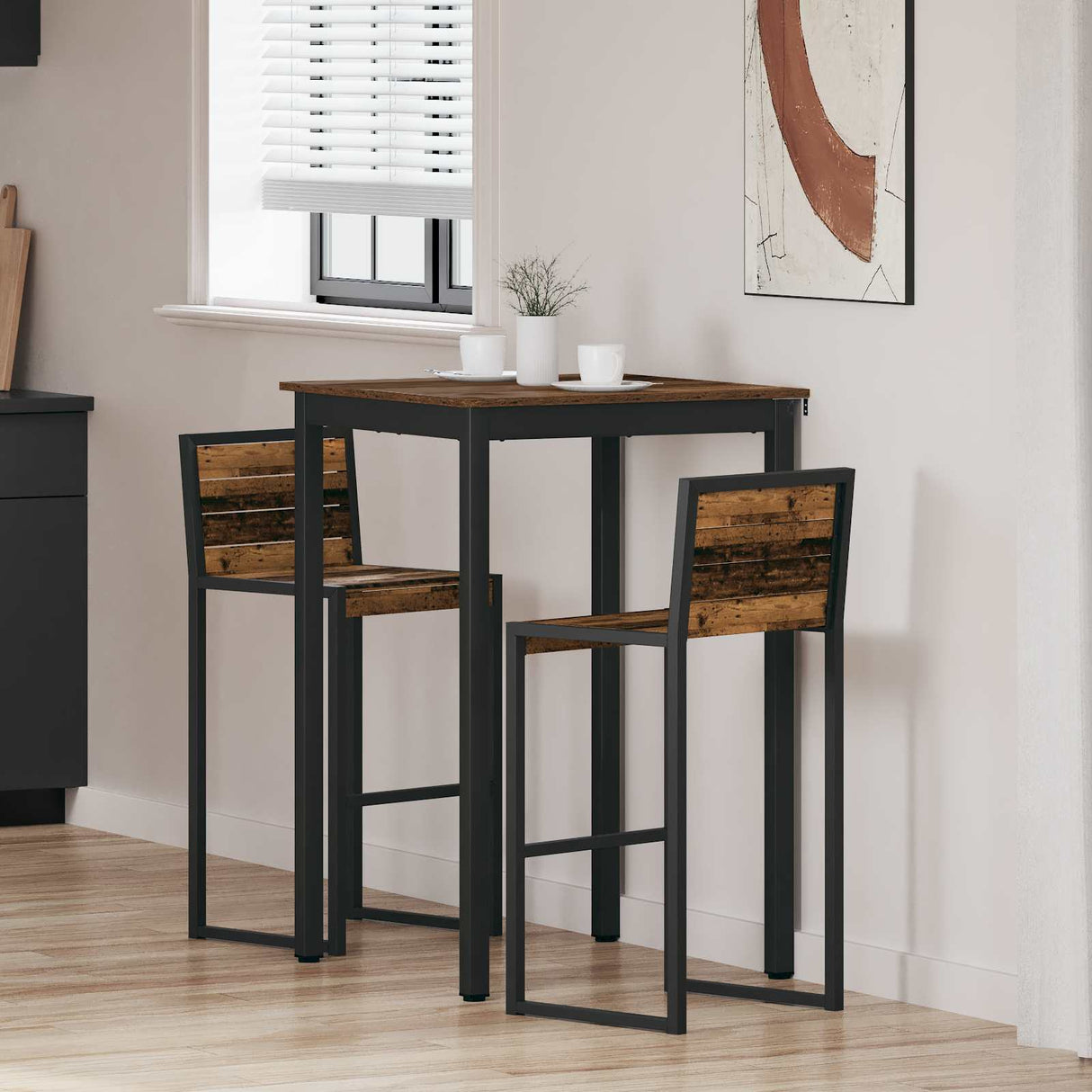 vidaXL Staande Bartafel Bewerkt hout