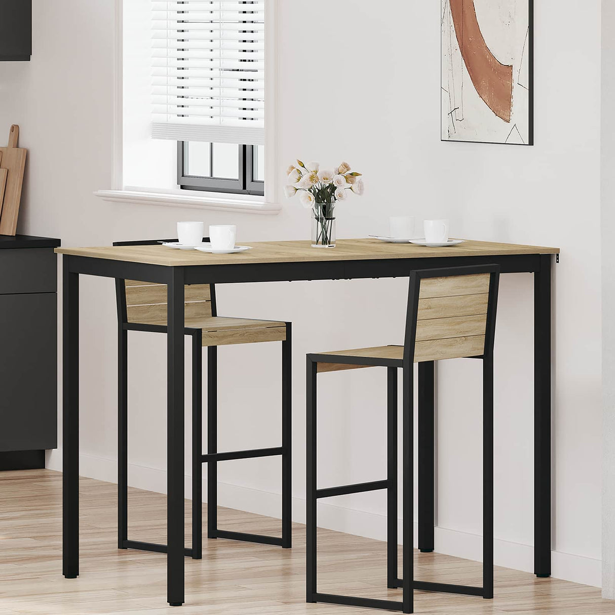 vidaXL Staande Bartafel Bewerkt hout