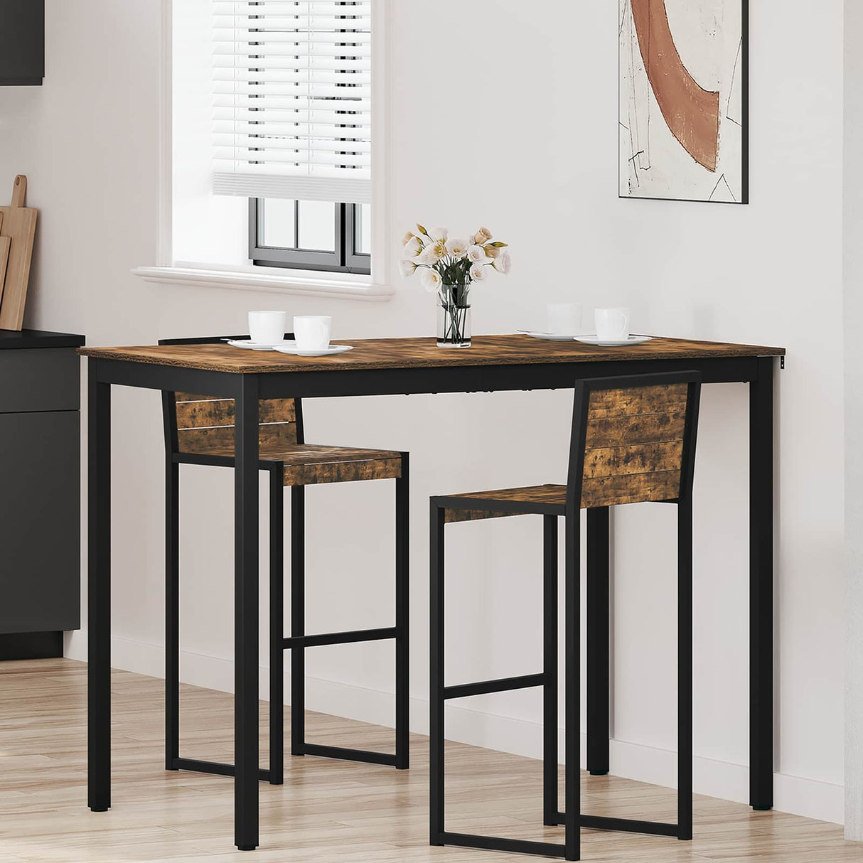 vidaXL Staande Bartafel Bewerkt hout