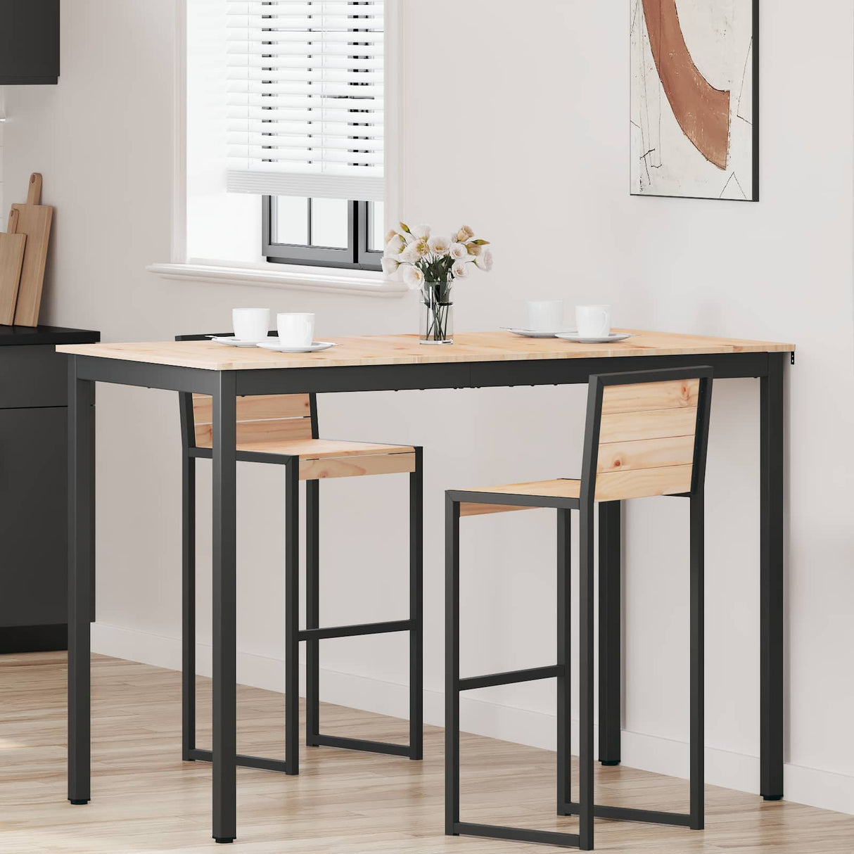 vidaXL Bartafel Naturel 110 x 55 x 105 cm Massief grenenhout