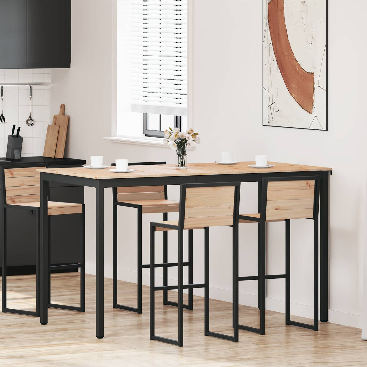 vidaXL Bartafel Naturel 110 x 55 x 105 cm Massief grenenhout