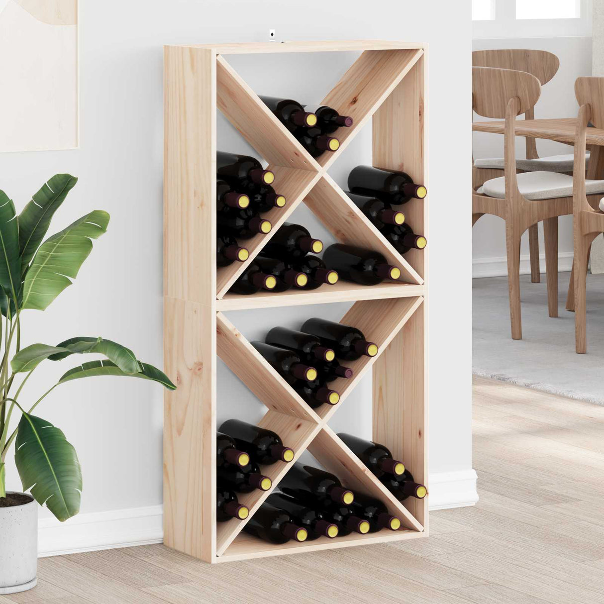 vidaXL Wijnkast 56x25x56 cm massief grenenhout